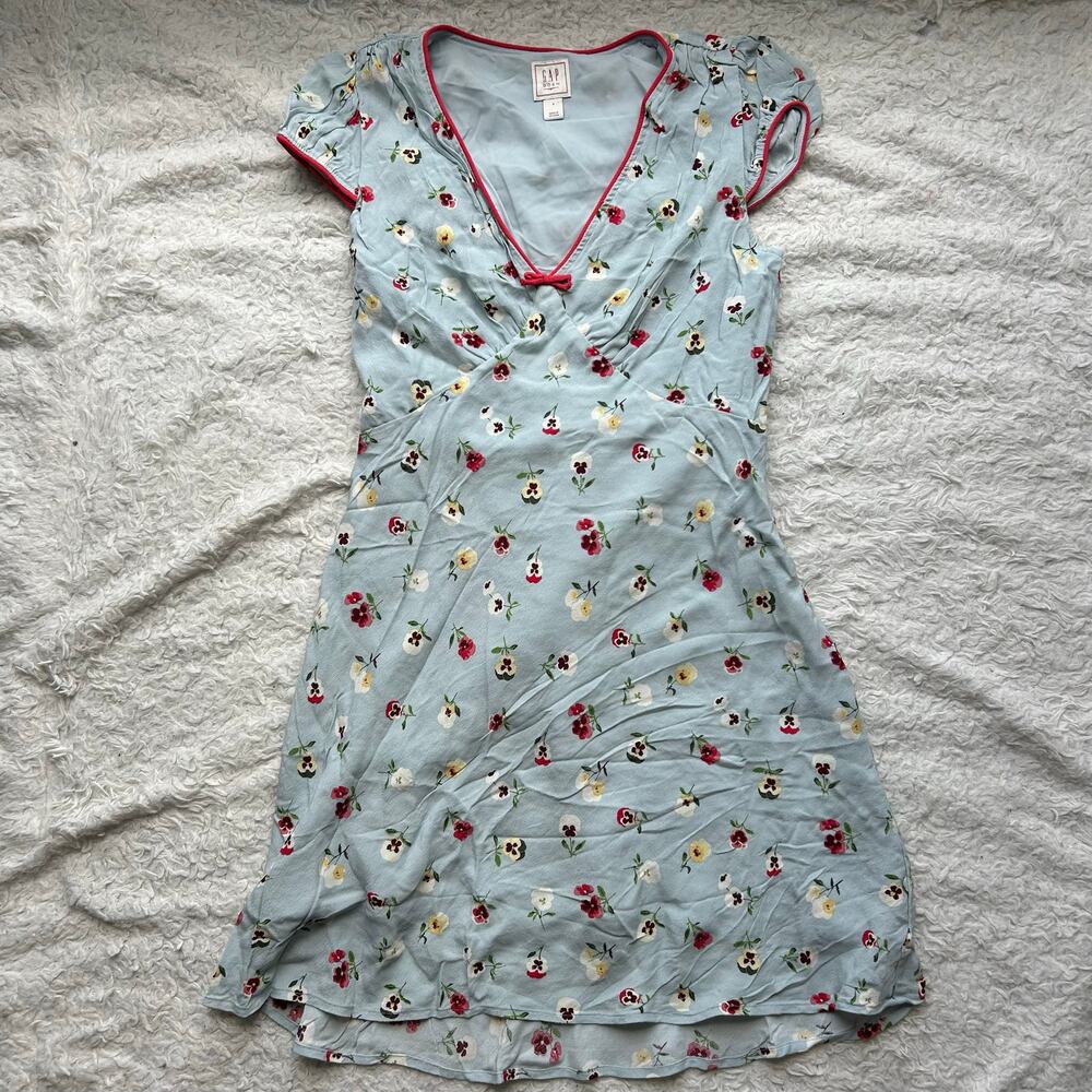 Gap X Doen Blue Cottagecore Floral Mini Dress Size 4